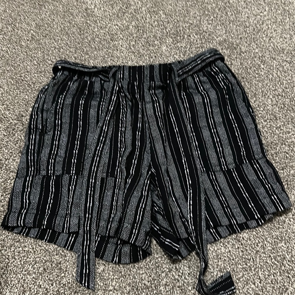 Black and white shorts